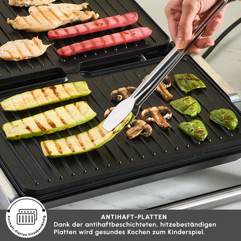 Karaca Inox Toastmate Grill 6 Scheiben Kapazität Zeit einstellbar Gusseisen Platte Grill und Toaster 2000W