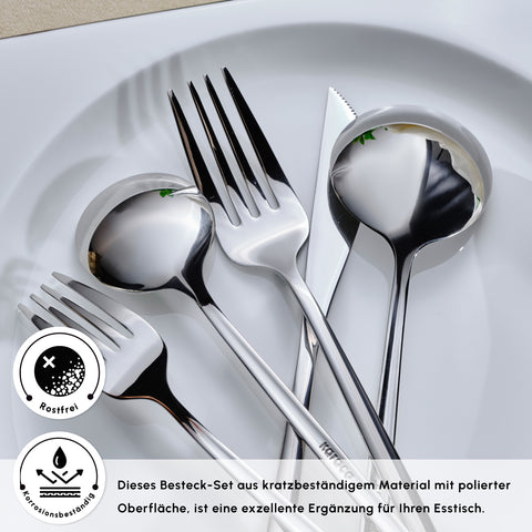 Karaca Orion Platin 30-teiliges Besteckset für 6 Personen