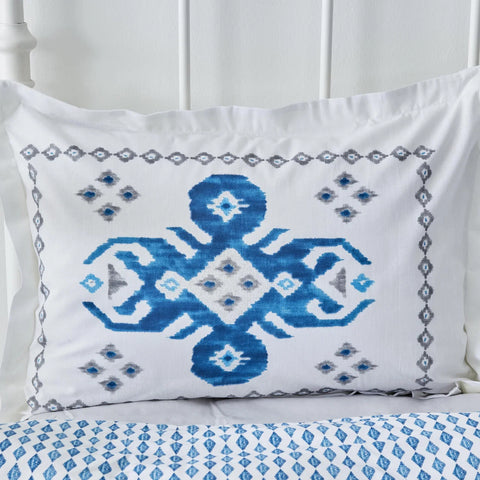 Karaca Neos Bettbezug-Set aus 100 % türkischer Baumwolle, Doppelbett, Blau