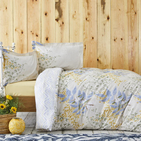 Karaca Clarinda Doppelbett Bettwäsche Set mit Spannbettlaken