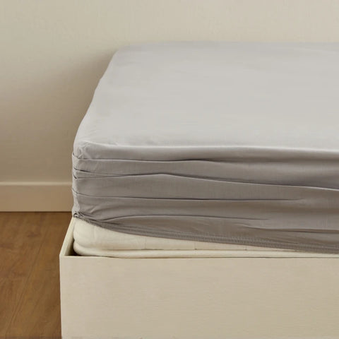 Karaca Home Spannbettlaken Doppelbett Hellgrau aus 100 % Baumwolle