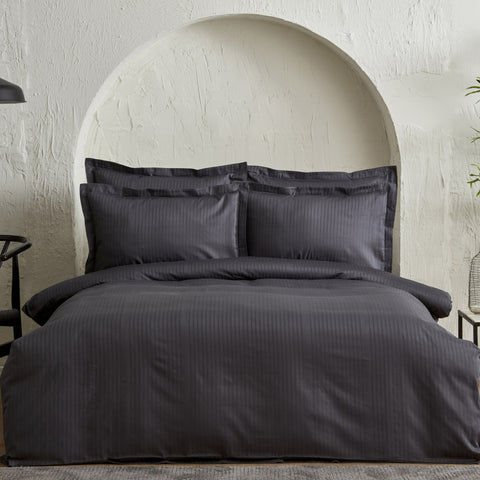 Karaca Home Uniq 100% Baumwolle Sateen Doppel Bettbezug Set Anthrazit