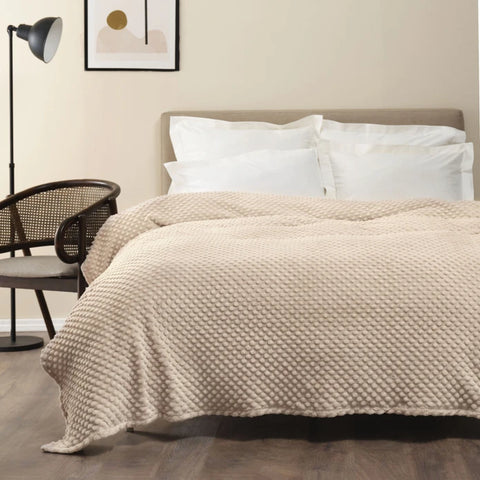 Karaca Home Alice Einzelbett-Knospen-Decke Cappuccino