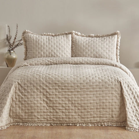 Karaca Home Viona Doppelbett-Bettüberwurf-Set Beige