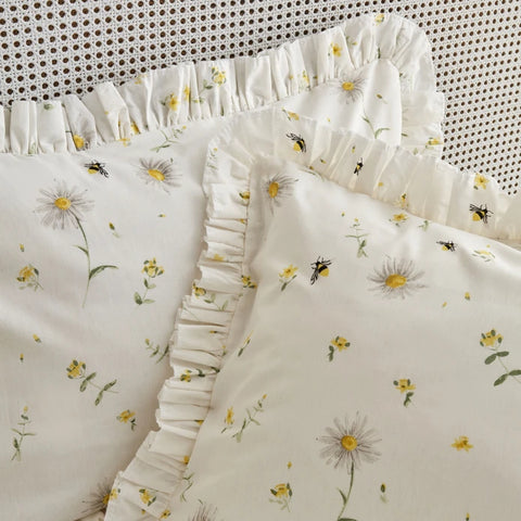 Karaca Home Emma 100% Baumwolle Rüschens Spannbettlaken Set Gelb (PP)