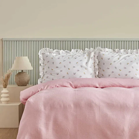 Karaca Lidya Bettwäsche-Set aus 100 % Baumwolle, Doppelbett, Rosa