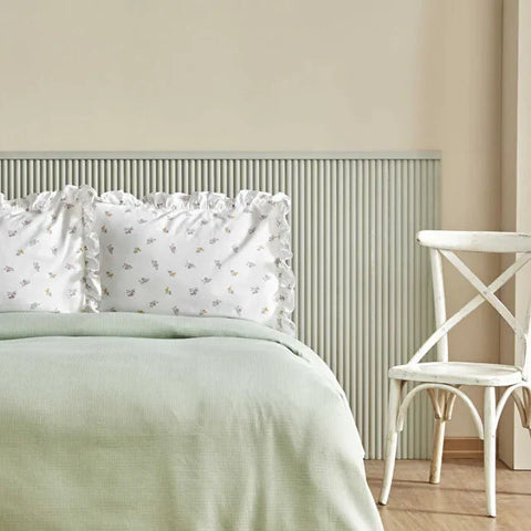 Karaca Lidya Bettwäsche-Set aus 100 % Baumwolle, Einzelbett, Grün