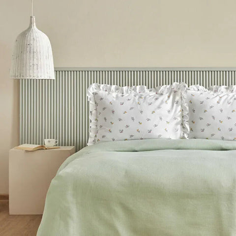 Karaca Lidya Bettwäsche-Set aus 100 % Baumwolle, Einzelbett, Grün
