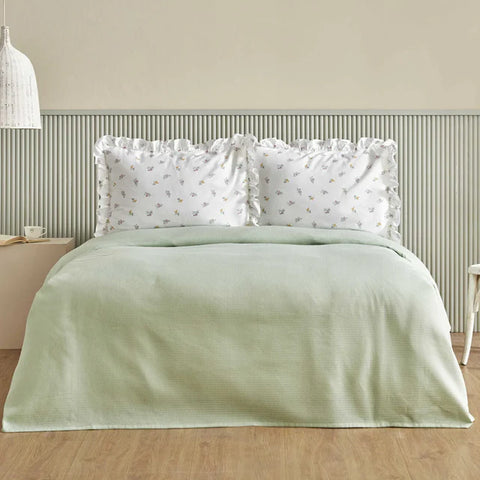 Karaca Lidya Bettwäsche-Set aus 100 % Baumwolle, Doppelbett, Grün