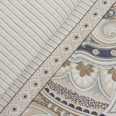 Karaca Lemy Doppel Bettwäscheset 100% Baumwoll-Satin Blau 200x220 Cm