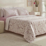 Karaca Pesla Bettwäsche-Set aus 100 % Baumwoll-Satin, Doppelbett, Rosa