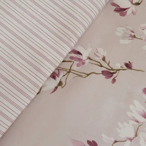 Karaca Pesla Bettwäsche-Set aus 100 % Baumwoll-Satin, Doppelbett, Rosa