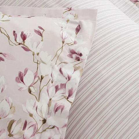 Karaca Pesla Bettwäsche-Set aus 100 % Baumwoll-Satin, Doppelbett, Rosa