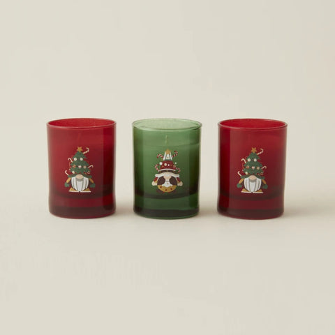 Karaca Home New Year Gnome Village 3-teiliges Duftkerzen-Set