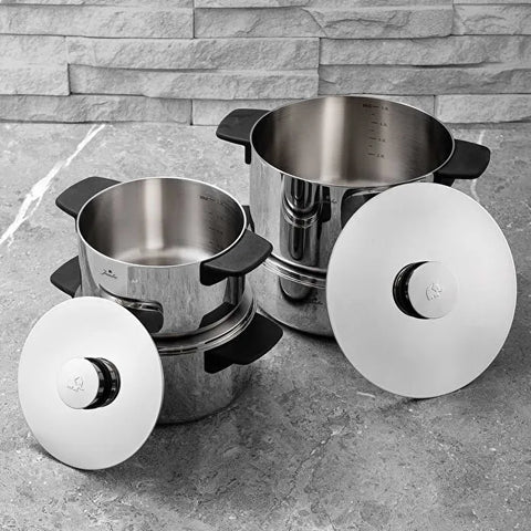 Jumbo Infinity 3PLY 8-teiliges Edelstahl-Kochgeschirrset mit Induktionsboden