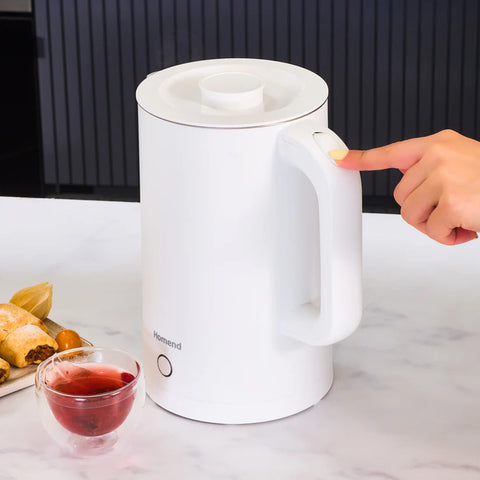 Homend Heatrow Cooltouch Su Isıtıcısı 1.7L – Çift Katmanlı Gövde, Sessiz Çalışma, Soğuk Dokunuş Yüzey, Paslanmaz Çelik, 2200W Hızlı Kaynatma, Üçlü Güvenlik, Beyaz
