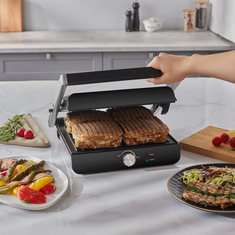Homend Grilliant 1356H Inox-Gehäuse mit Gusseisenplatten Sandwich- und Grillmaschine