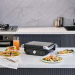 Homend Grilliant 1366H Toaster und Grill mit herausnehmbarer Gusseisenplatte und Edelstahlgehäuse