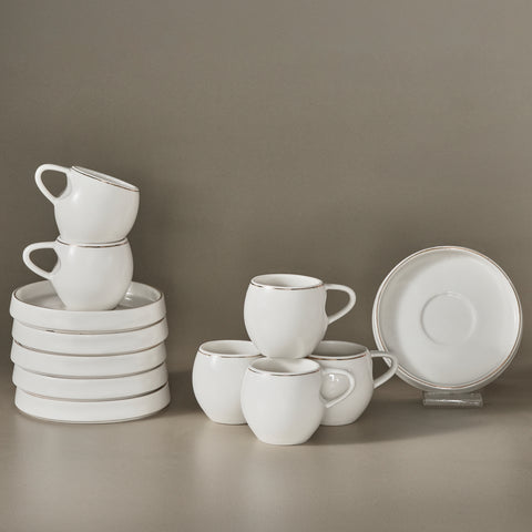Karaca Streamline Sunset 6-teiliges Kaffeetassen-Set für 6 Personen, 100 ml