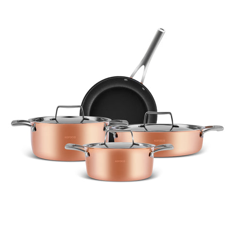Karaca Biodiamond Copper – 7-teiliges Topf- und Pfannenset