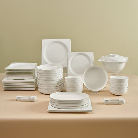 Karaca Fine Pearl Extra Nish 62-Teiliges 12-Personen Geschirrset Platin