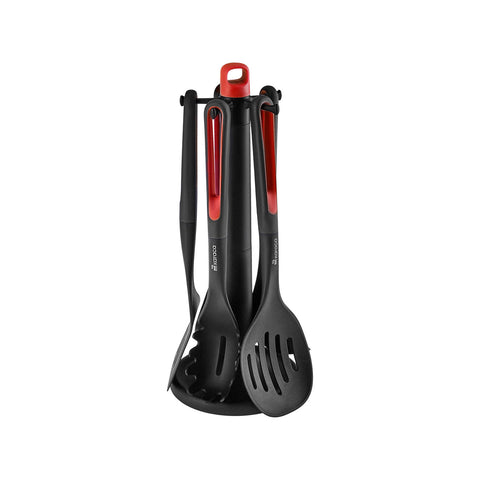 Karaca Marco Rot 6-teiliges Service-Set mit Ständer
