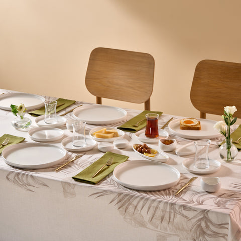 Karaca Bone China Olla 28-teiliges Servierset für 6 Personen, Weiß