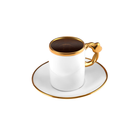 Karaca Herzförmiges Kaffeetassen-Set für 6 Personen – 80 ml