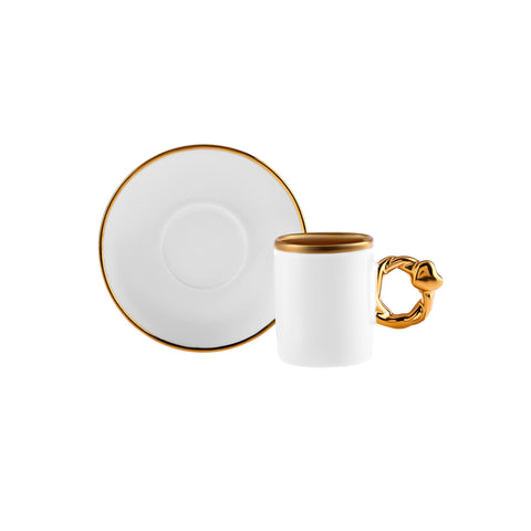 Karaca Herzförmiges Kaffeetassen-Set für 6 Personen – 80 ml