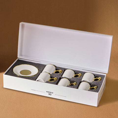 Karaca Herzförmiges Kaffeetassen-Set für 6 Personen – 80 ml