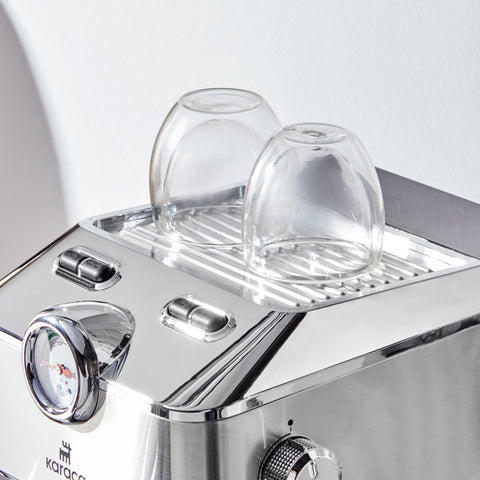 Karaca Coffee Art 1101 Milk Frother, 20 Bar Pressure, Espresso, Latte, Cappuccino, Americano Machine 1.5L Inox