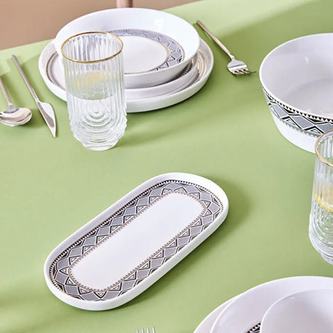 Karaca Stream Bone Monde 59-Piece Dinnerware Set for 12 People, Gold