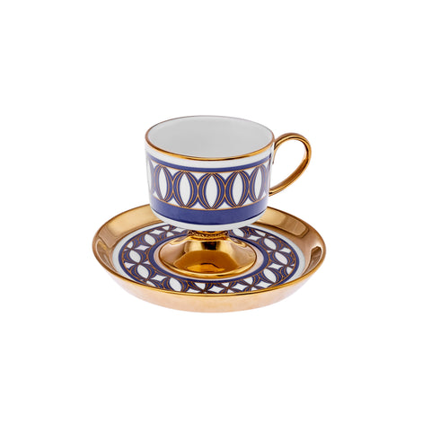 Karaca Hilal 4-teiliges Porzellan Türkisch-Kaffeetassen-Set, 85 ml, Mehrfarbig