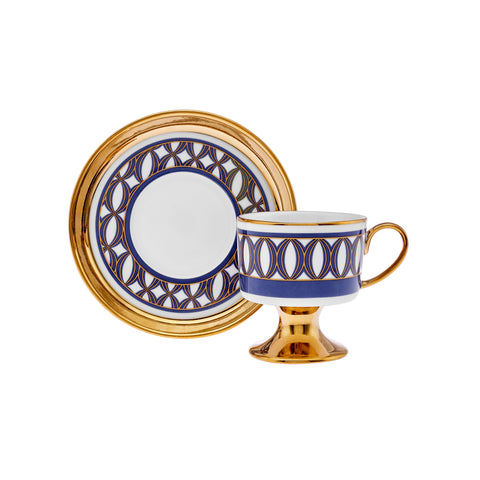 Karaca Hilal 4-teiliges Porzellan Türkisch-Kaffeetassen-Set, 85 ml, Mehrfarbig