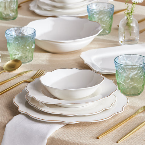 Karaca Elegance Vera 59-Piece 12-Person Dinner Set, Gold