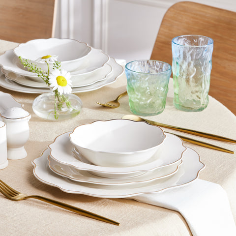 Karaca Elegance Vera 59-Piece 12-Person Dinner Set, Gold