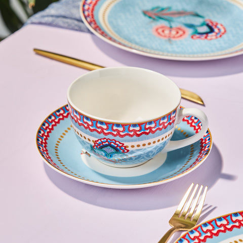 Karaca Forever Bone Spello 26-Teiliges 6-Personen Frühstücksset Blau