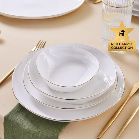 Karaca Red Carpet Collection Stream Bone Yakamoz 59-Piece 12-Person Dinner Set Gold
 