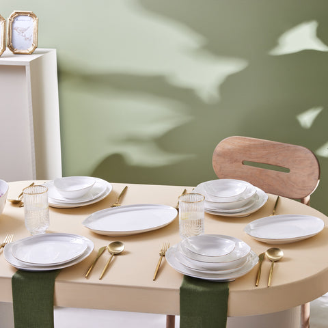Karaca Red Carpet Collection Stream Bone Yakamoz 59-Piece 12-Person Dinner Set Gold
 