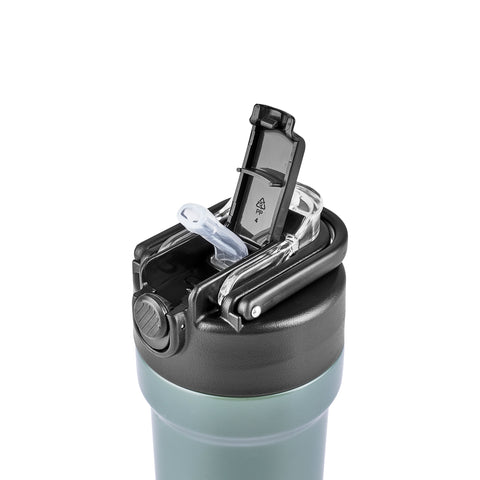 Karaca Thermosteel Camping 2-in-1 Edelstahl-Thermosflasche 450 ml Khaki