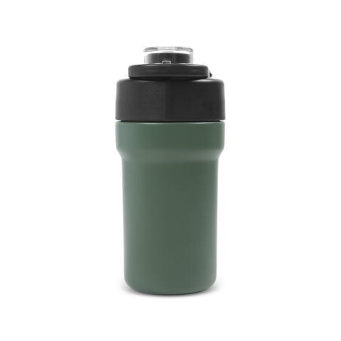 Karaca Thermosteel Camping 2-in-1 Edelstahl-Thermosflasche 450 ml Khaki