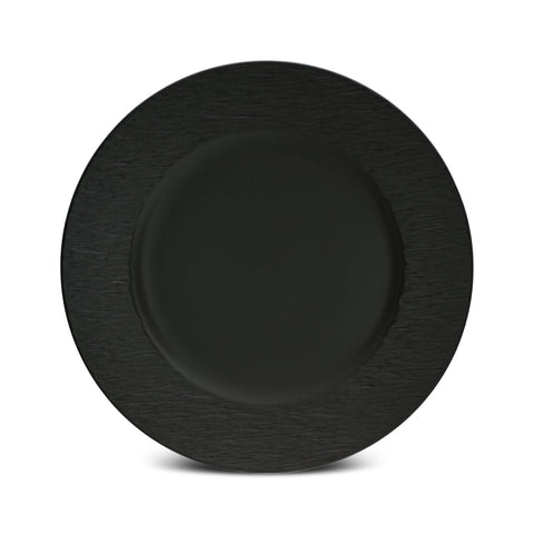 Karaca Solem Embossed 18-Piece Stoneware Dinner Set for 6 People, Black
 