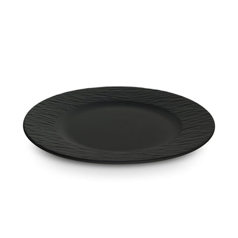 Karaca Solem Embossed 18-Piece Stoneware Dinner Set for 6 People, Black
 