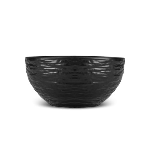 Karaca Solem Embossed 18-Piece Stoneware Dinner Set for 6 People, Black
 