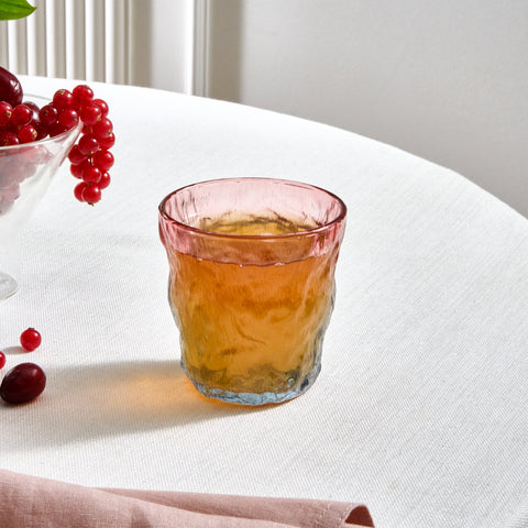 Karaca Glacier Glas Trinkglas, 287 ml, Blau – Rosa