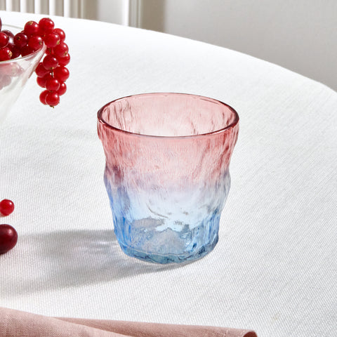 Karaca Glacier Glas Trinkglas, 287 ml, Blau – Rosa