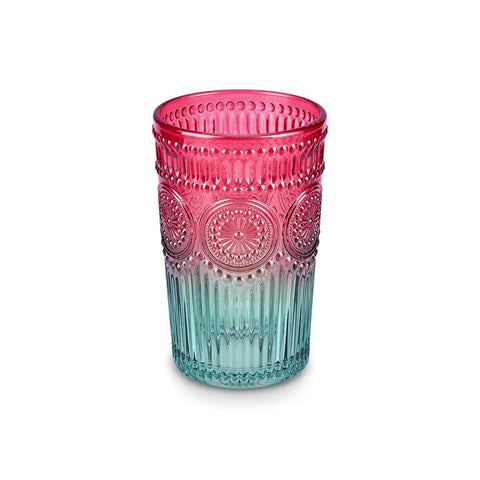 Karaca Sunflower Trinkglas Rot Grün 330 ml