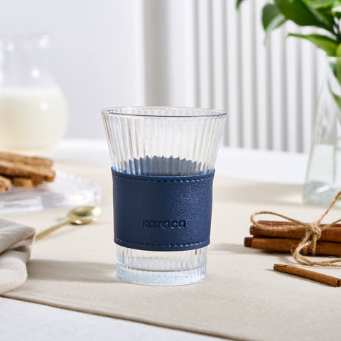 Karaca Leder Cool Touch Latte Glas 210 Ml Marineblau