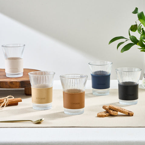 Karaca Leder Cool Touch Latte Glas 210 Ml Marineblau