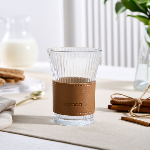 Karaca Leather Cool Touch Latte Glass 210 Ml Brown